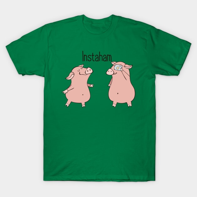 Instaham- Funny Pig Selfie Gift T-Shirt by Dreamy Panda Designs